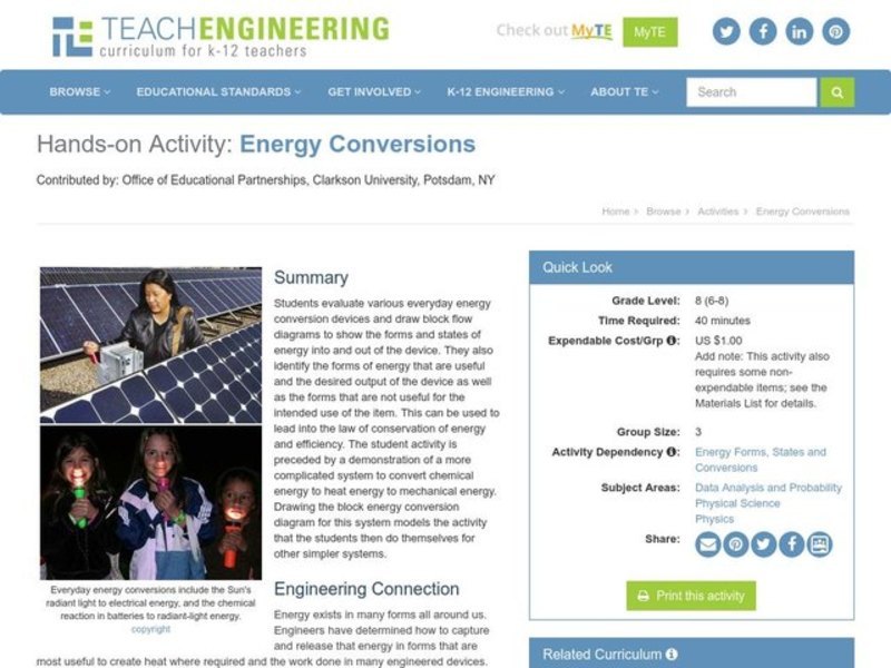 Energy Conversions Activity
