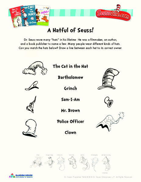 A Hatful of Seuss! Worksheet