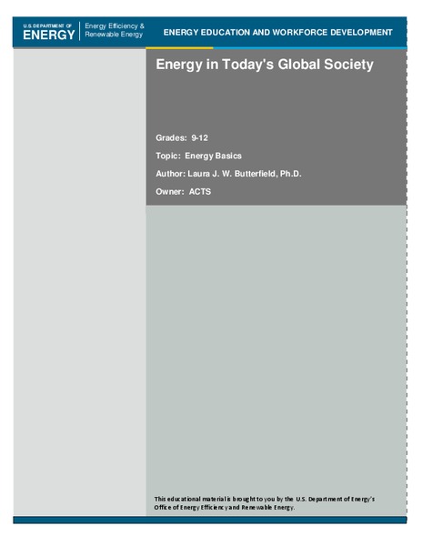 Energy in Today's Global Society Lesson Plan