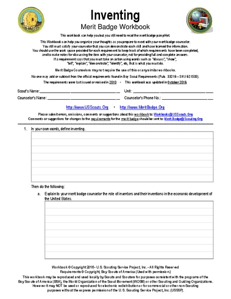 Inventing: merit badge Interactive