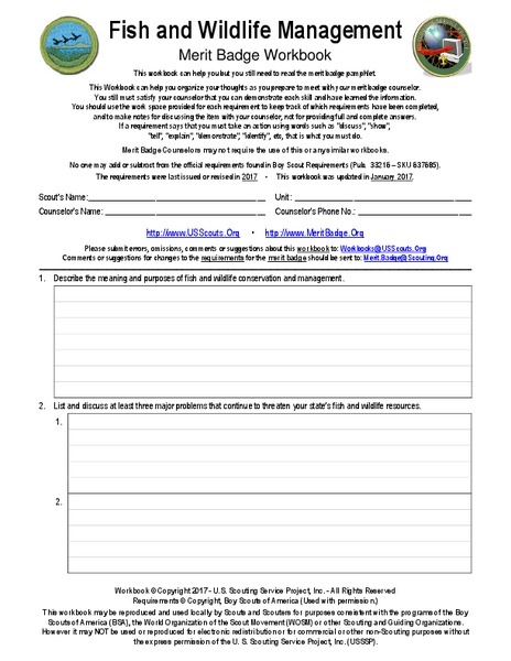 Fish and Wildlife Management: merit badge Interactive