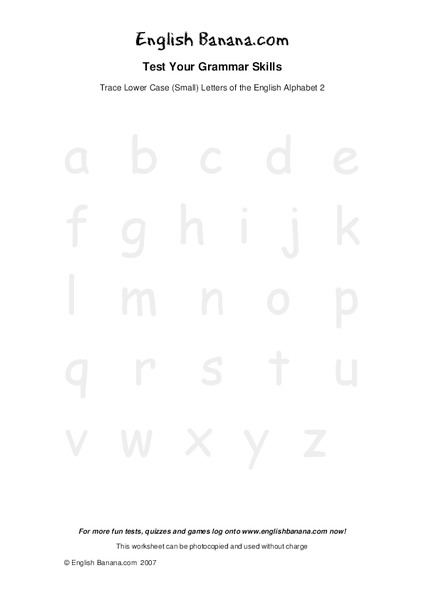 English Alphabet Worksheet