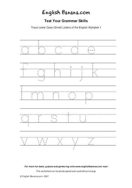 English Alphabet Worksheet