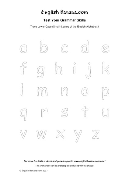 English Alphabet Worksheet