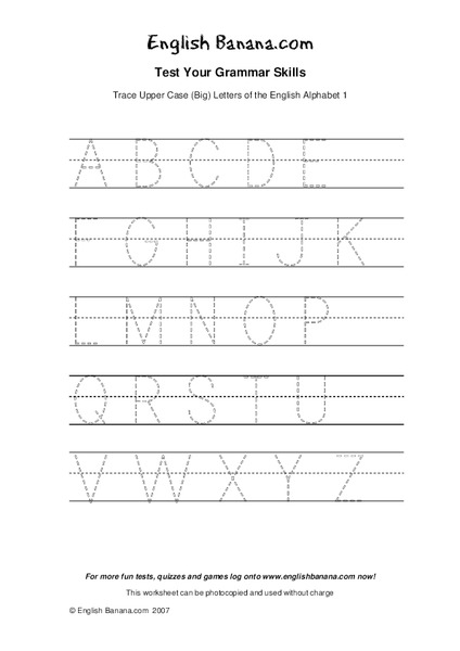 English Alphabet Worksheet
