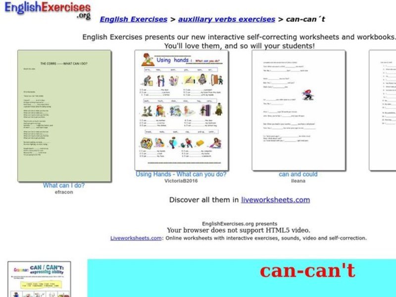 English Exercises: Auxiliary Verbs Interactive