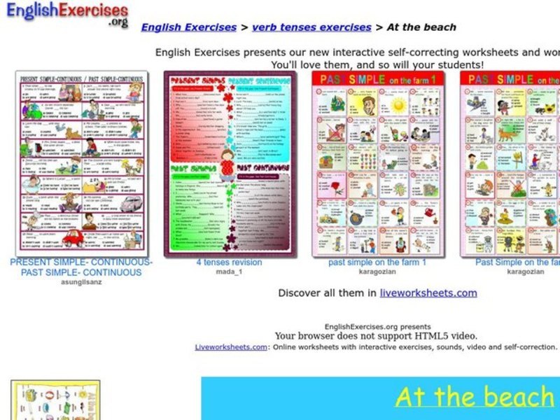 English Exercises: Verb Tenses Interactive