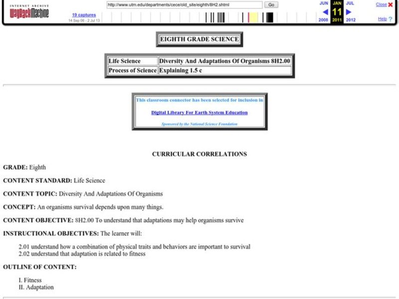 Diversity and Adaptations of Organisms Lesson Plan