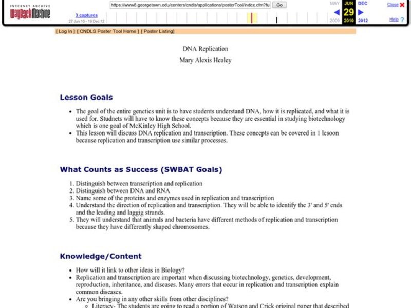 DNA Replication Lesson Plan