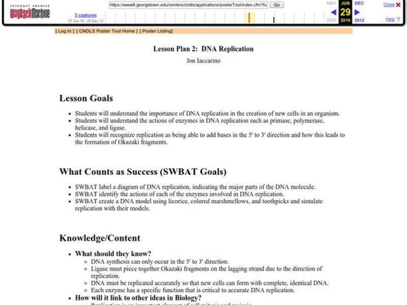 DNA Replication Lesson Plan