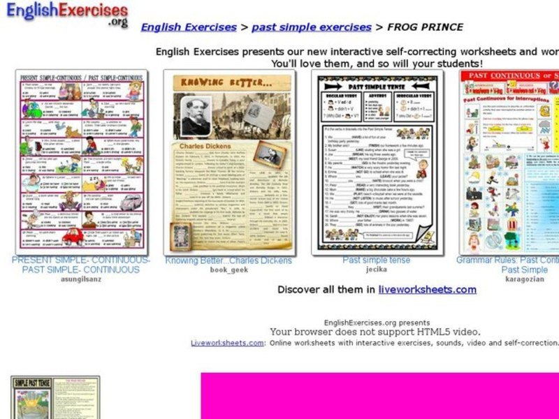 English Exercises-Past Simple Tense Interactive