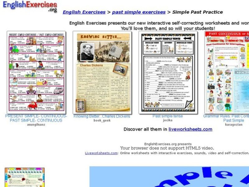 Simple Past Practice Interactive