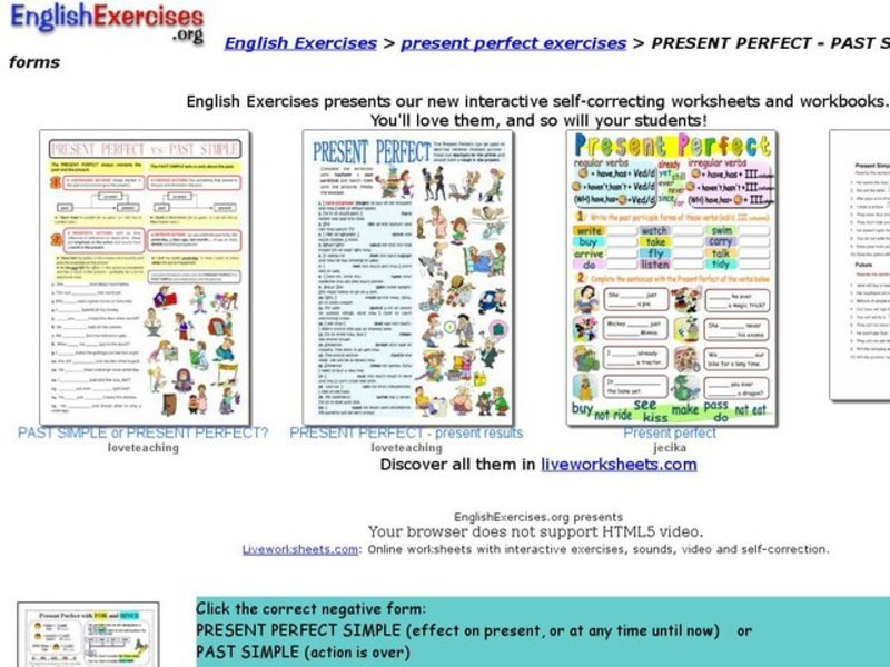 Present Perfect - Past Simple: negative forms Interactive