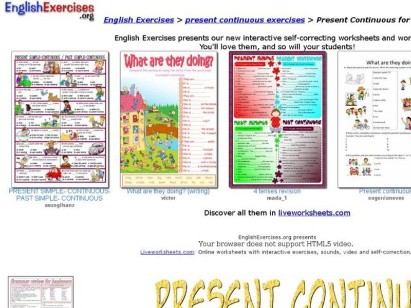 Present Continuous for Beginners Interactive