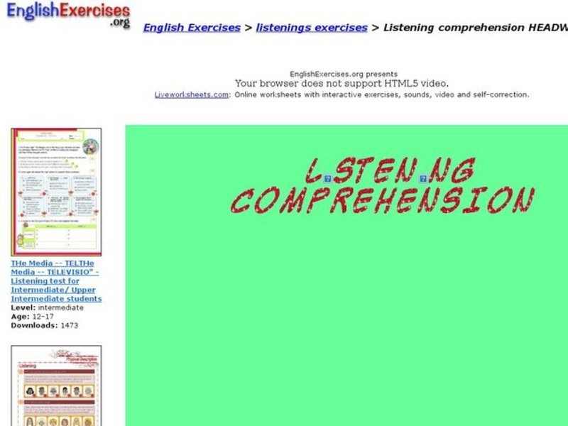 Listening Comprehension HEADWAY Interactive