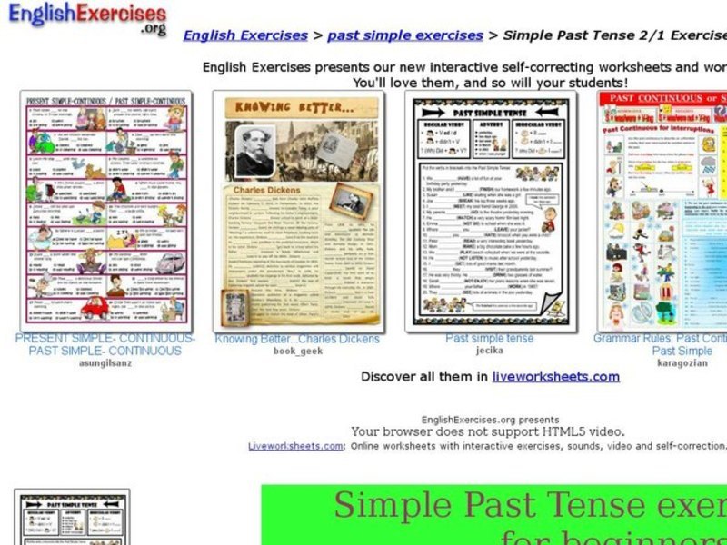 Simple Past Tense-Beginners Interactive