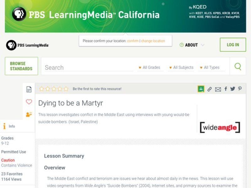 Dying to be a Martyr Lesson Plan