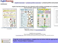 ESL: Present Perfect/Continuous Interactive