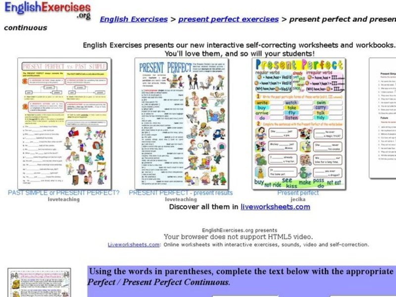 ESL: Present Perfect/Continuous Interactive