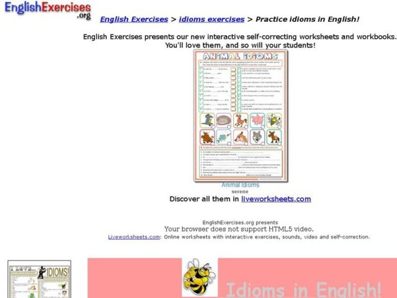 Idioms in English Interactive