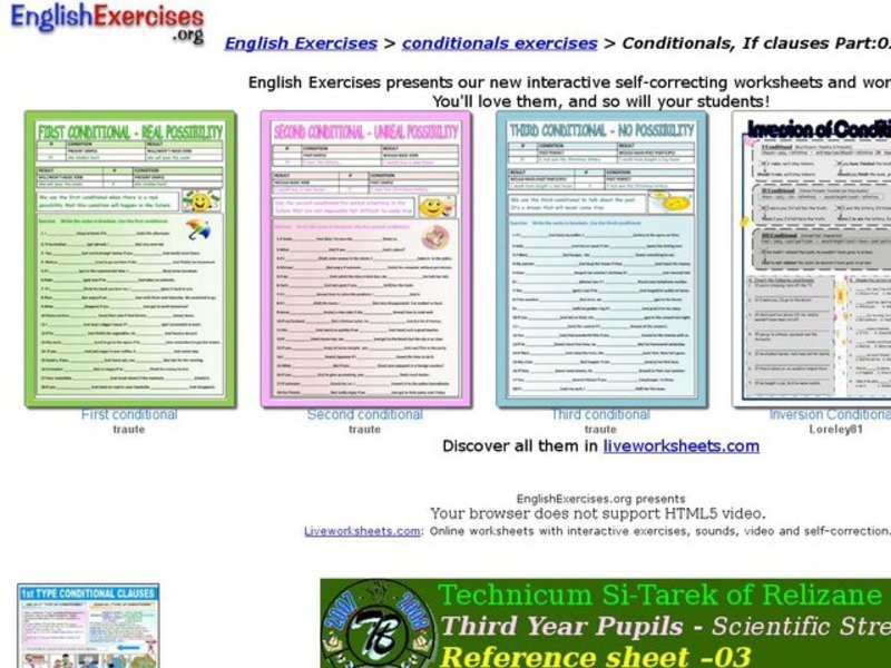 English Exercises: Conditionals, If Clauses Part:02 Interactive