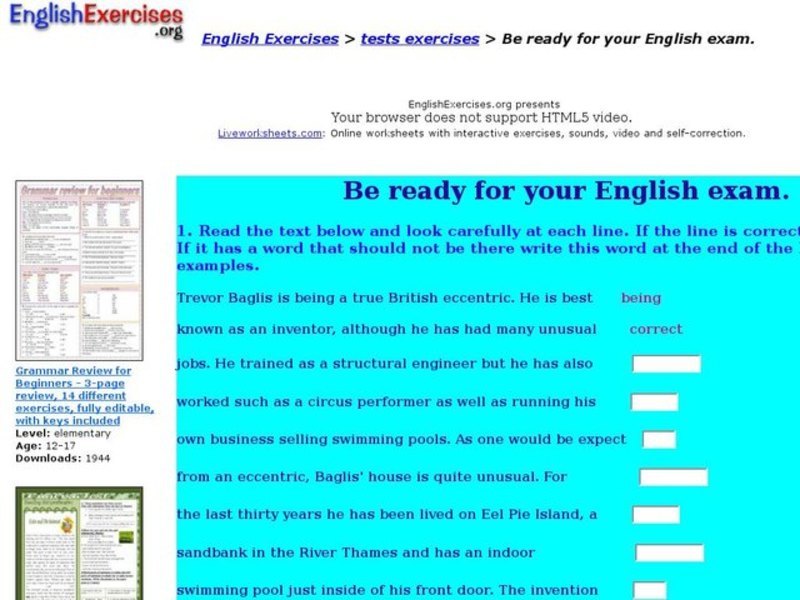 Be ready for your English exam Interactive