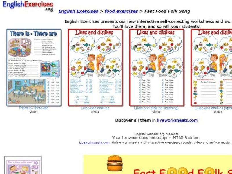 Fast Food Folk Song Interactive