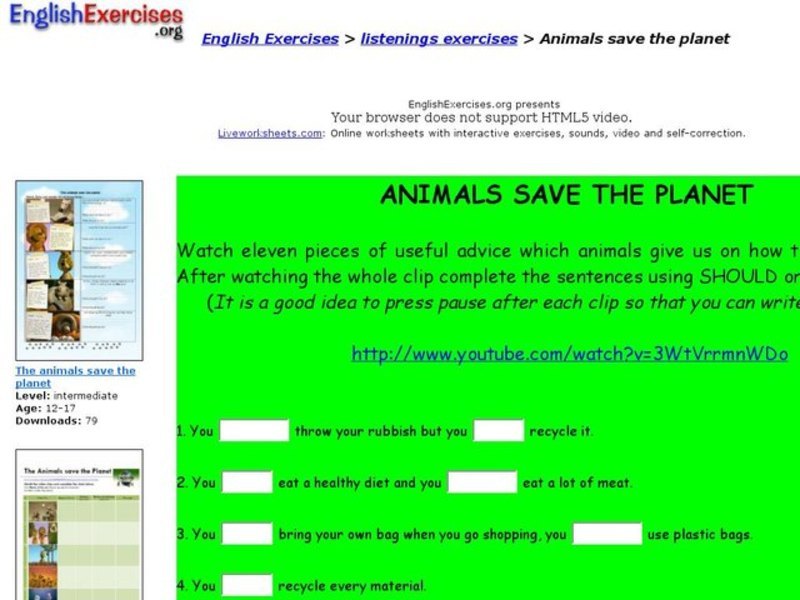 Animals Save the Planet Interactive