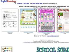 ESL: School Subjects Interactive