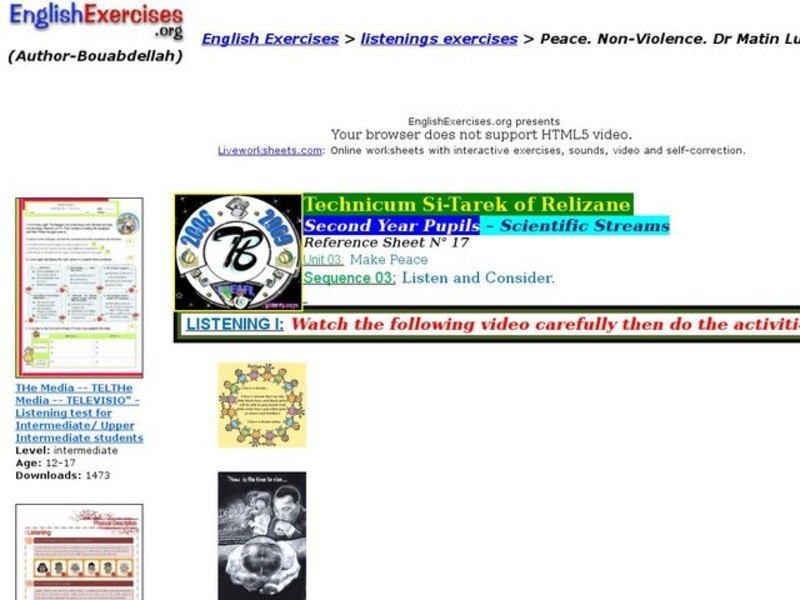 ESL: Martin Luther King Jr. Activity Interactive