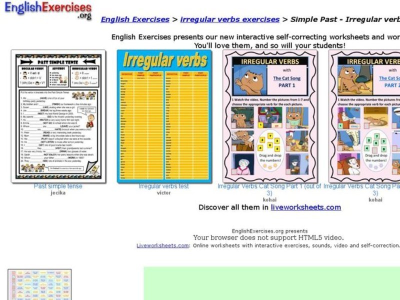 Simple Past - Irregular Interactive