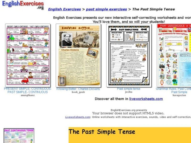 The Past Simple Tense Interactive