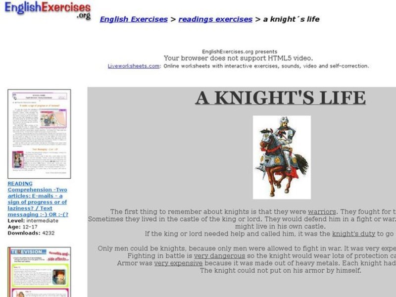 A Knight's Life Interactive