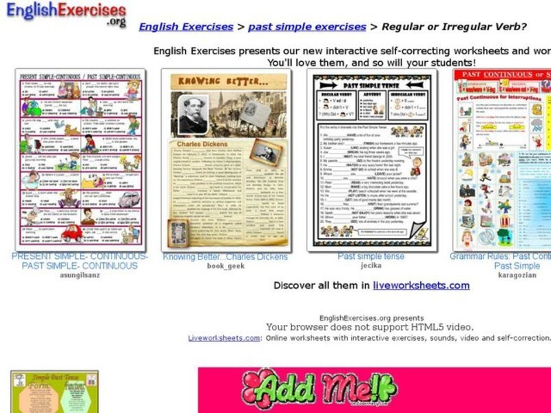 ESL-Irregular and Regular Verbs Interactive