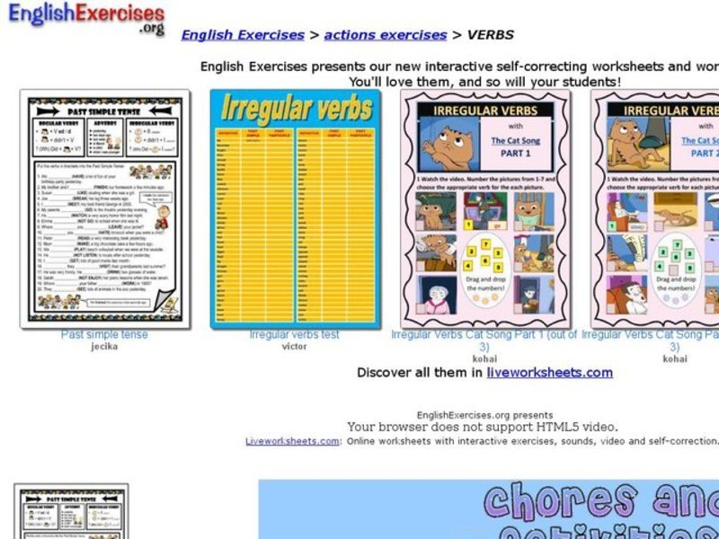 Verb Exercise Interactive