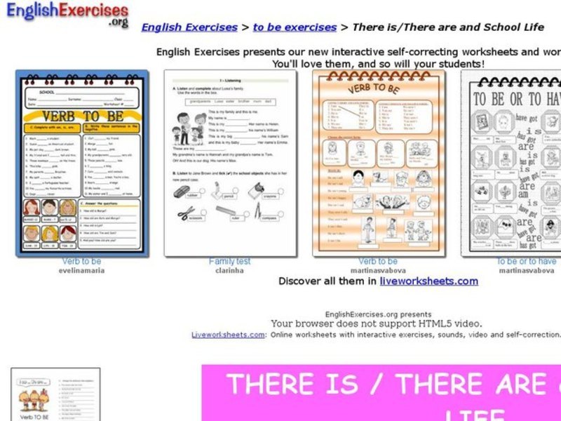 There Is/There Are And School Life Interactive