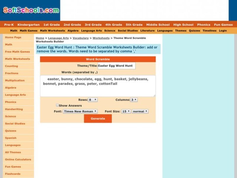 Easter Egg Hunt Worksheet