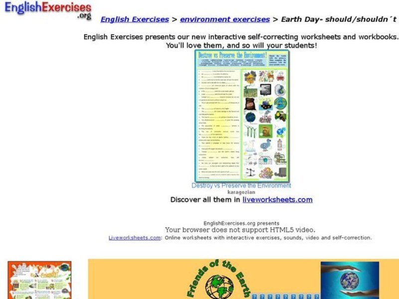 Earth Day Activity: I Should, I Should Not Interactive