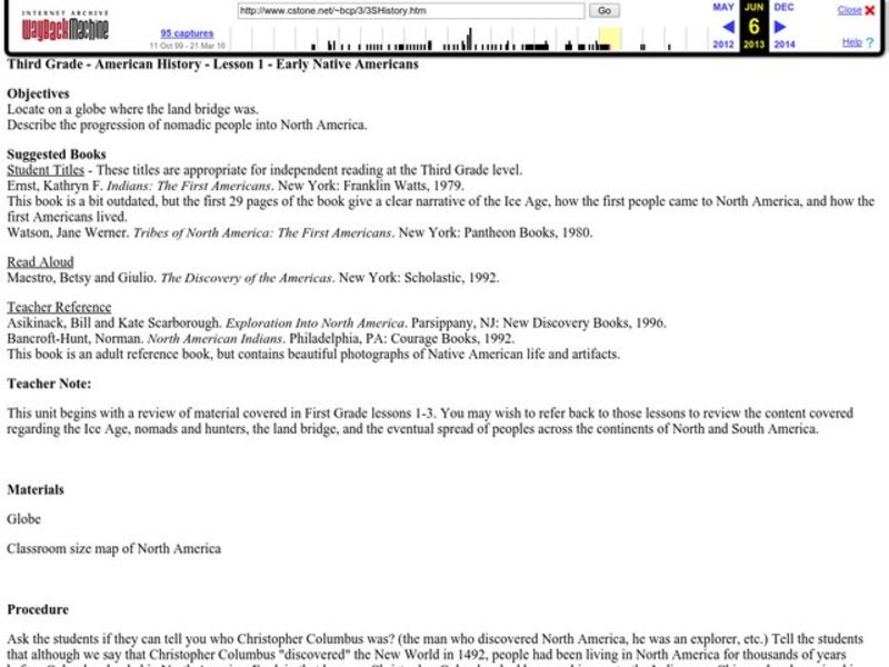 Early Native Americans Lesson Plan