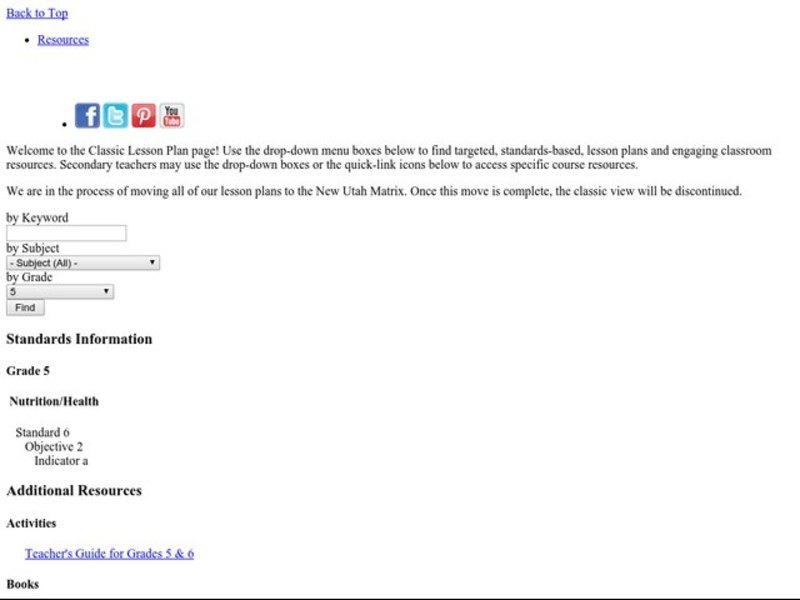 Eating Out and Eating In- Go Lean with Protein Lesson Plan