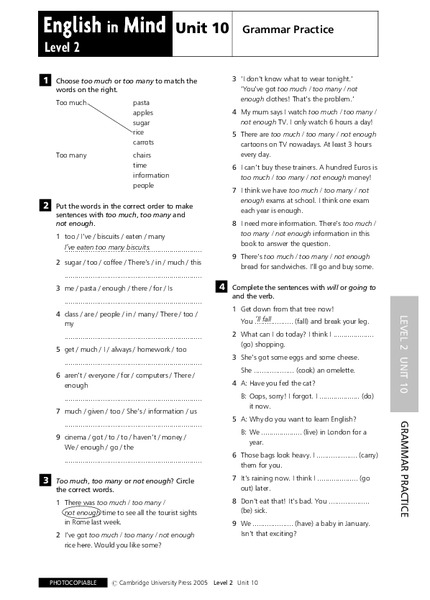 English in Mind Unit 10: Grammar Practice Lesson Plan