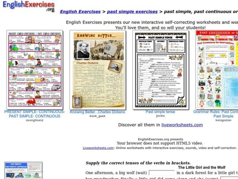 English Exercises: Verbs Interactive