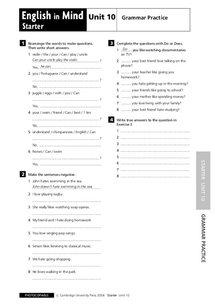 English in Mind Unit 10: Grammar Practice Lesson Plan