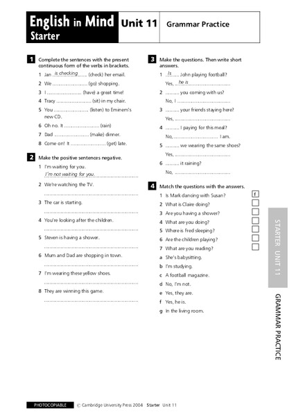 English in Mind Unit 11: Grammar Practice Lesson Plan