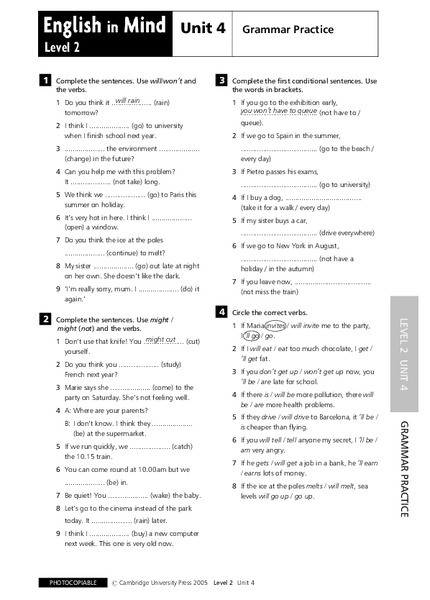 English in Mind Unit 4: Grammar Practice Lesson Plan