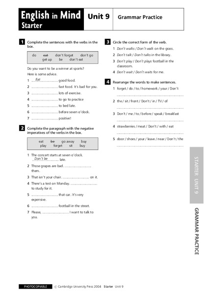 English in Mind Unit 9: Grammar Practice Lesson Plan