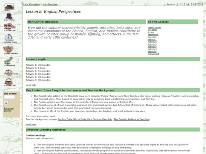 English Perspectives Lesson Plan