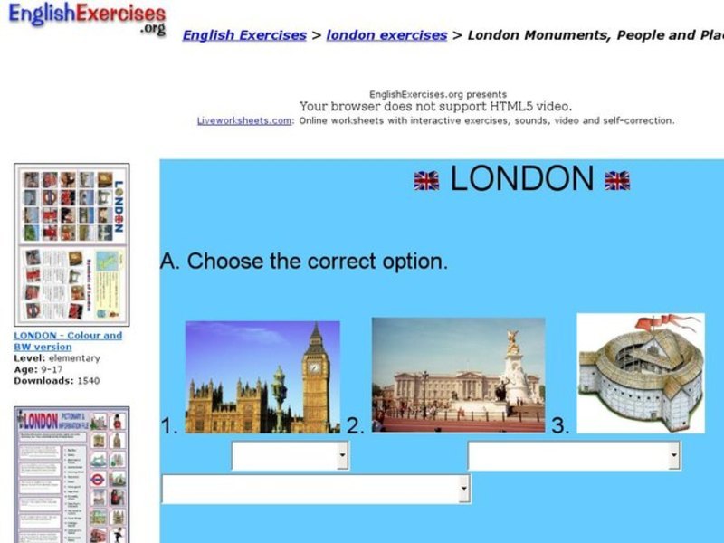 ESL Activity-London Interactive