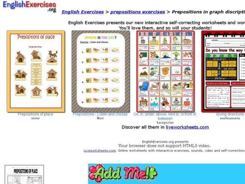 Prepositions in a graph Interactive