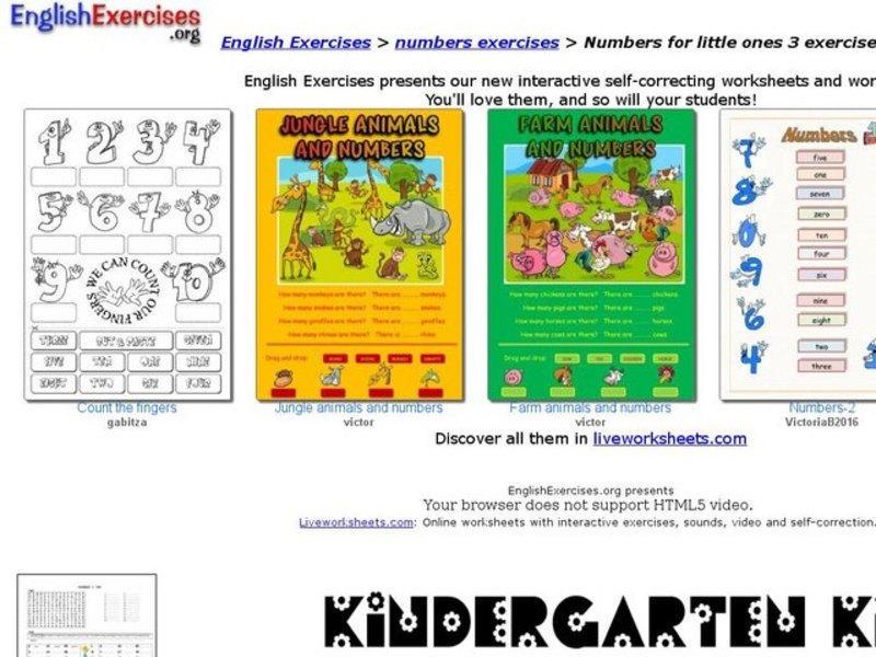 Numbers for Little Ones 3 Exercises Interactive